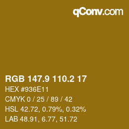 Color code: RGB 147.9 110.2 17 | qconv.com