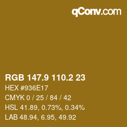 Color code: RGB 147.9 110.2 23 | qconv.com