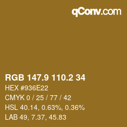 Color code: RGB 147.9 110.2 34 | qconv.com