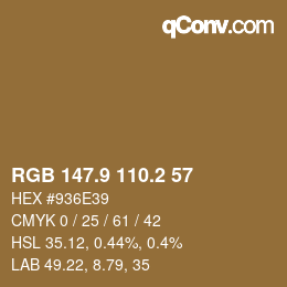 Color code: RGB 147.9 110.2 57 | qconv.com