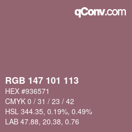 Color code: RGB 147 101 113 | qconv.com