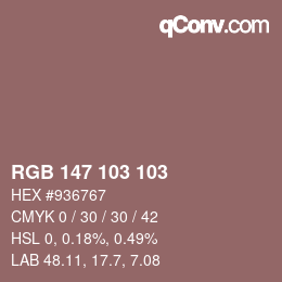カラーコード: RGB 147 103 103 | qconv.com