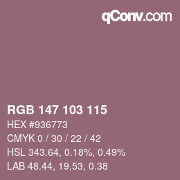 Color code: RGB 147 103 115 | qconv.com