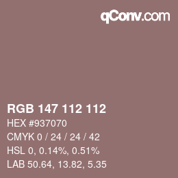 Farbcode: RGB 147 112 112 | qconv.com