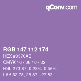 Código de color: RGB 147 112 174 | qconv.com