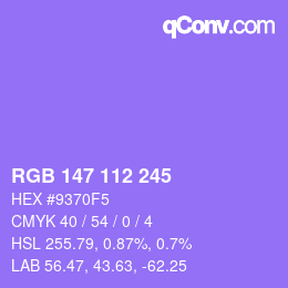 Color code: RGB 147 112 245 | qconv.com