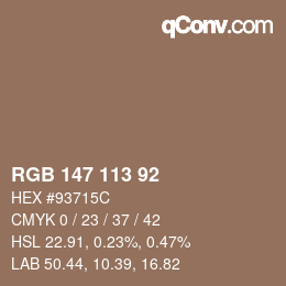 Farbcode: RGB 147 113 92 | qconv.com