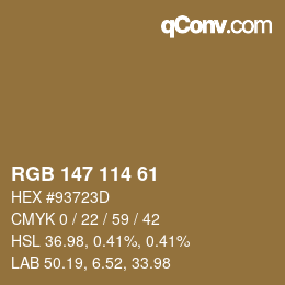 Code couleur: RGB 147 114 61 | qconv.com