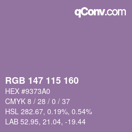 Color code: RGB 147 115 160 | qconv.com