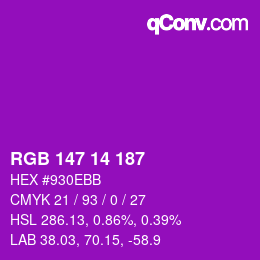 Color code: RGB 147 14 187 | qconv.com