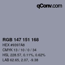 Código de color: RGB 147 151 168 | qconv.com