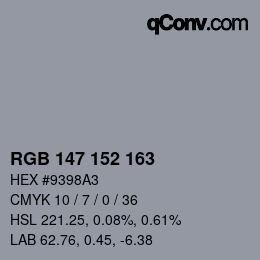 Farbcode: RGB 147 152 163 | qconv.com