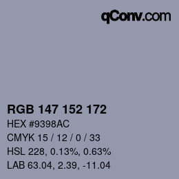 Color code: RGB 147 152 172 | qconv.com