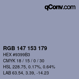 Color code: RGB 147 153 179 | qconv.com