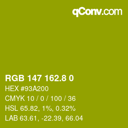 カラーコード: RGB 147 162.8 0 | qconv.com