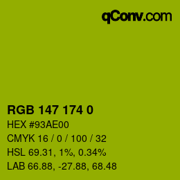 Color code: RGB 147 174 0 | qconv.com