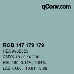 Código de color: RGB 147 179 179 | qconv.com
