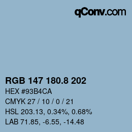 Color code: RGB 147 180.8 202 | qconv.com