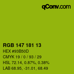 カラーコード: RGB 147 181 13 | qconv.com