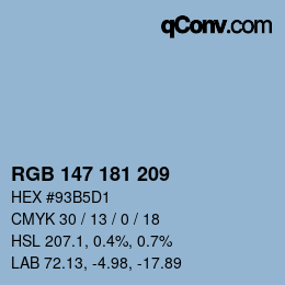 Farbcode: RGB 147 181 209 | qconv.com