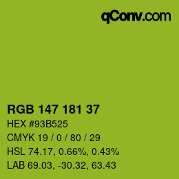 颜色代码: RGB 147 181 37 | qconv.com
