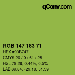 カラーコード: RGB 147 183 71 | qconv.com