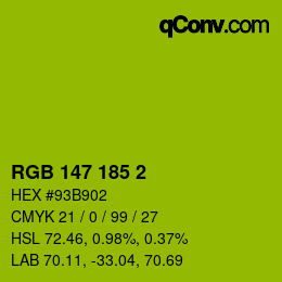Código de color: RGB 147 185 2 | qconv.com