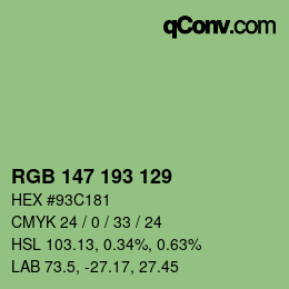 Farbcode: RGB 147 193 129 | qconv.com