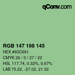Código de color: RGB 147 198 145 | qconv.com