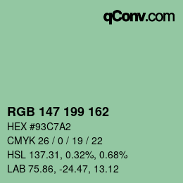 Color code: RGB 147 199 162 | qconv.com