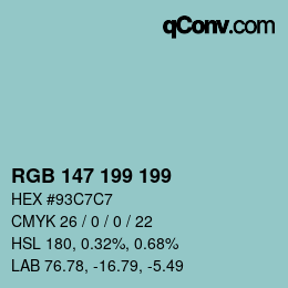 Color code: RGB 147 199 199 | qconv.com
