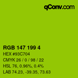 Color code: RGB 147 199 4 | qconv.com
