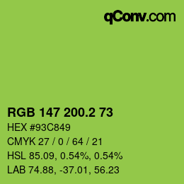 カラーコード: RGB 147 200.2 73 | qconv.com