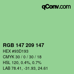 Color code: RGB 147 209 147 | qconv.com