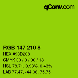 Color code: RGB 147 210 8 | qconv.com