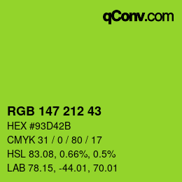 颜色代码: RGB 147 212 43 | qconv.com