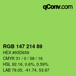 Color code: RGB 147 214 89 | qconv.com