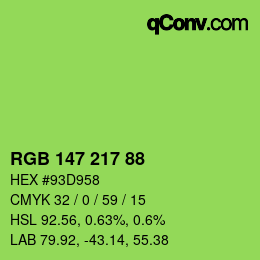カラーコード: RGB 147 217 88 | qconv.com