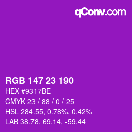 Color code: RGB 147 23 190 | qconv.com