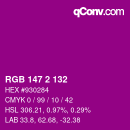 Color code: RGB 147 2 132 | qconv.com