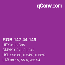 Color code: RGB 147 44 149 | qconv.com