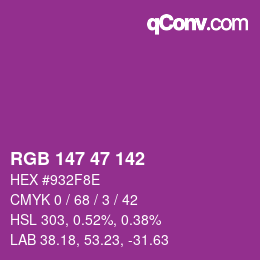 Color code: RGB 147 47 142 | qconv.com