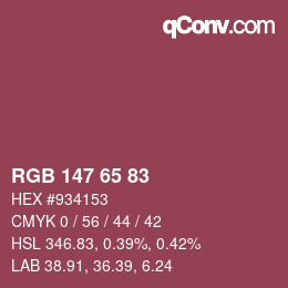 Código de color: RGB 147 65 83 | qconv.com