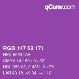 Código de color: RGB 147 68 171 | qconv.com