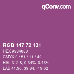 Código de color: RGB 147 72 131 | qconv.com