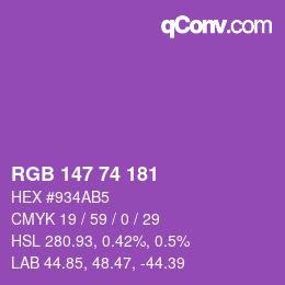 Farbcode: RGB 147 74 181 | qconv.com