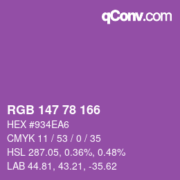 Color code: RGB 147 78 166 | qconv.com