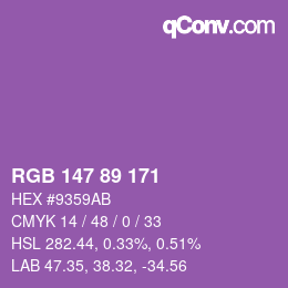 カラーコード: RGB 147 89 171 | qconv.com