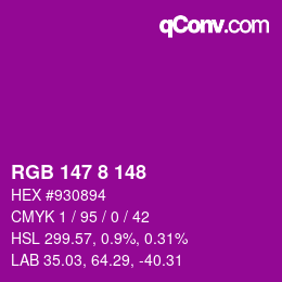 Color code: RGB 147 8 148 | qconv.com