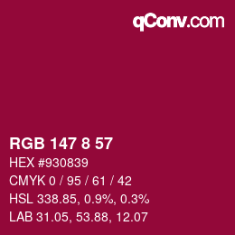 Color code: RGB 147 8 57 | qconv.com